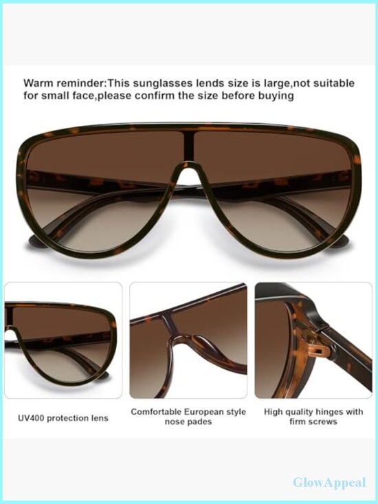 Oversized Retro Aviator Sunglasses Unisex 70s Vintage Large Frame